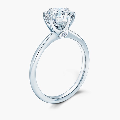 Pierścionek zaręczynowy The Journey: białe złoto, diament laboratoryjny